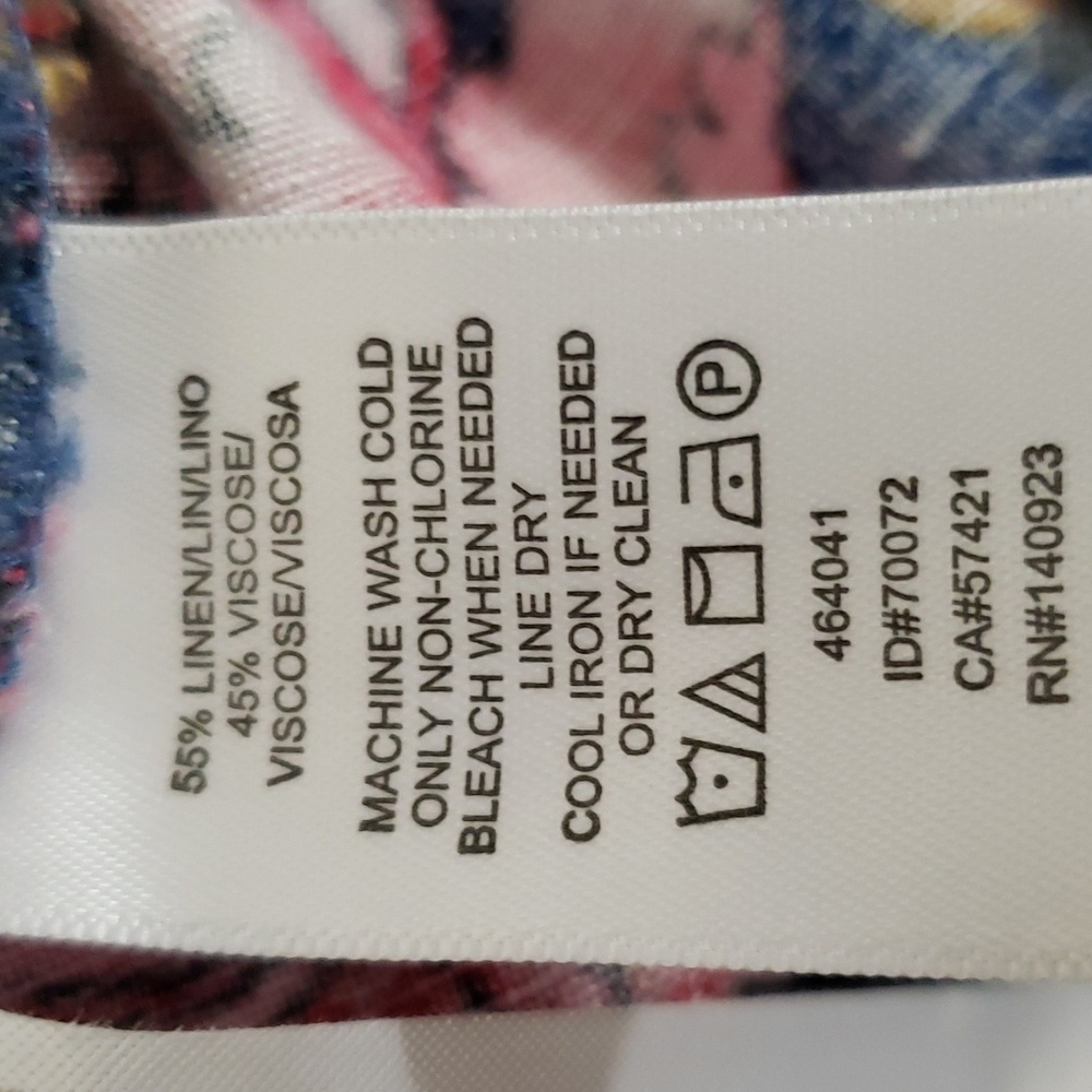 NWT Loft Linen Navy Floral Waist Tie 4 Pocket Shorts  Blue Pink Red White Size 6 - Picture 9 of 9
